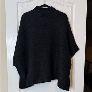 Beaxhlunchlounge Cable Knit Sweater Pullover Cape Black XL